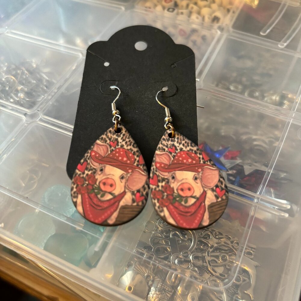 Handmade Pig Earrings